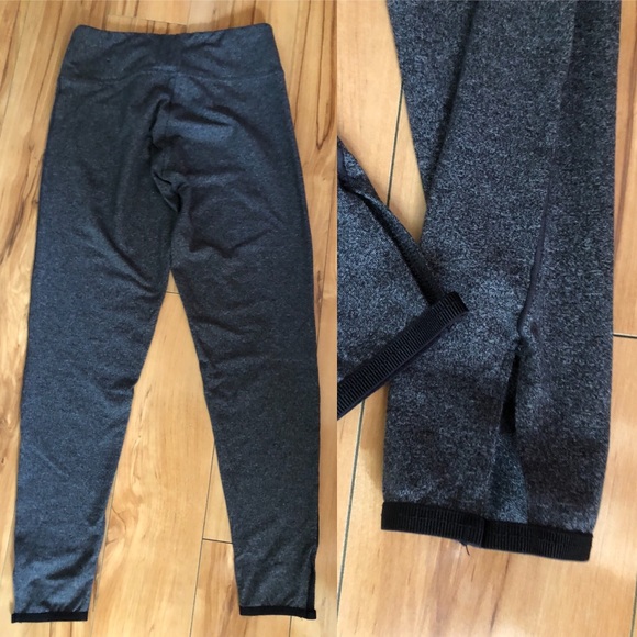 VS Sport Gray Cotton Leggings w Nylon Trim Ankles - Picture 2 of 5